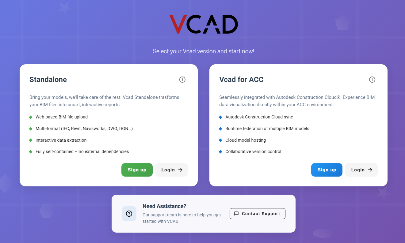 Vcad-app-main-page