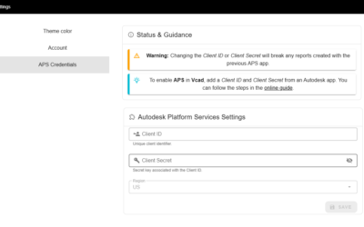 Enable Autodesk Platform Services in Vcad