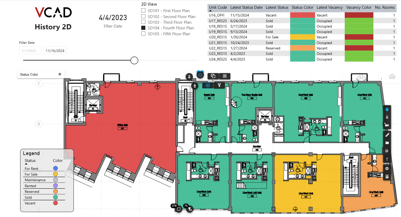 2D floor plan analysis in Power BI with VCAD